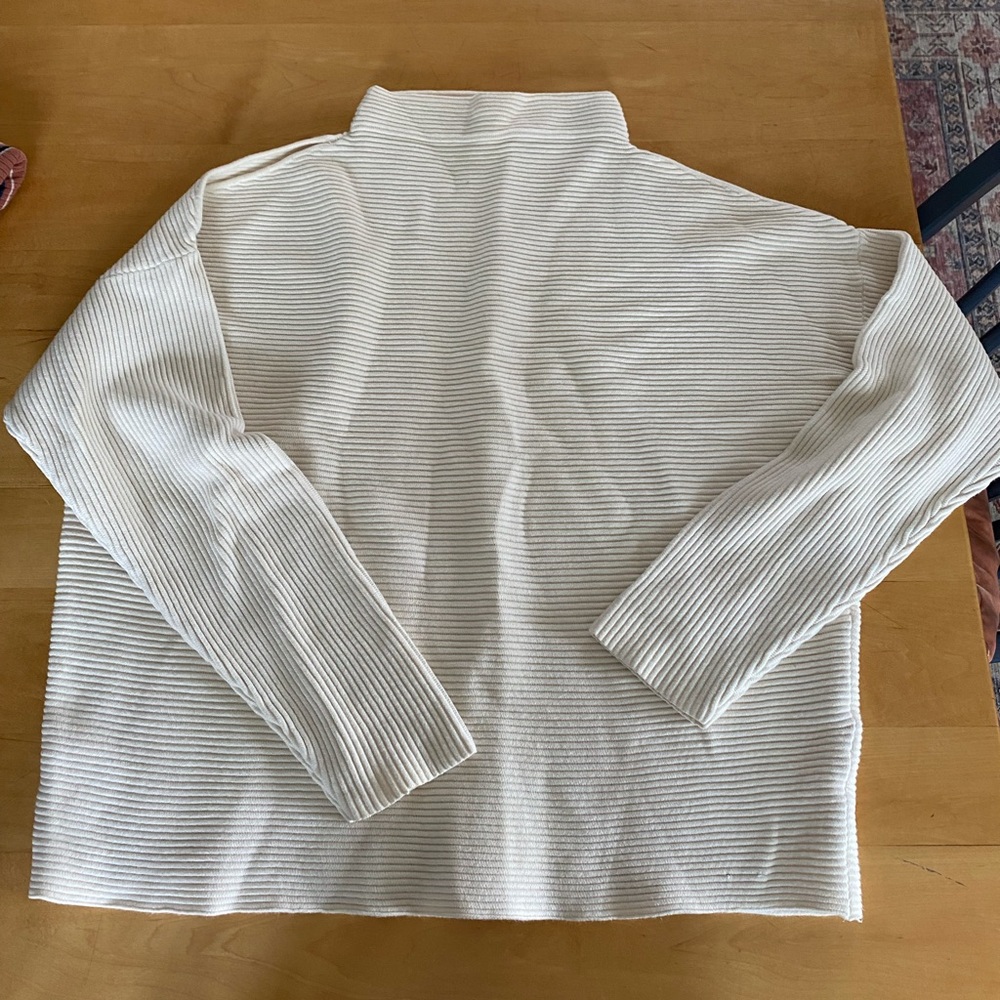 Cream Knit Cold Shoulder Sweater Size L
